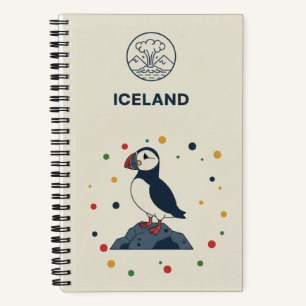 Island-Erbe & Atlantik-Puffin-Fotoarchiv Notizbuch