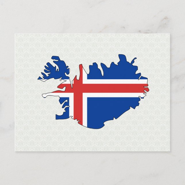 Island-Flag-Karte Postkarte (Vorderseite)
