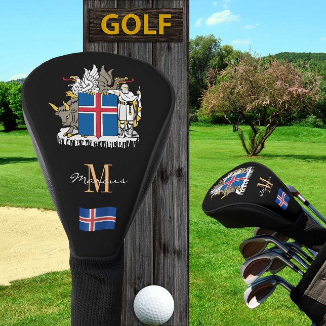 Island & Flag Mit Monogramm Golf Clubs Headcover (Von Creator hochgeladen)