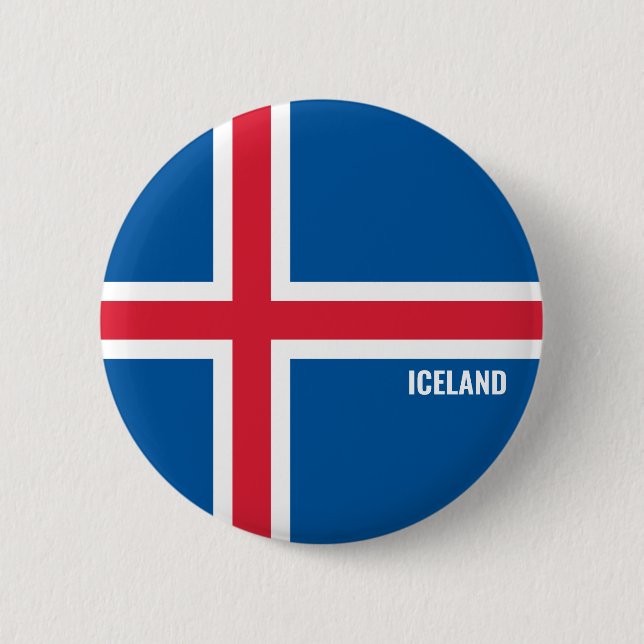 Island Flag Niedlich Patriotic Button (Vorderseite)
