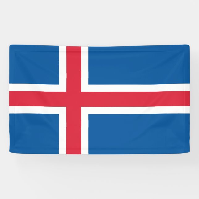Island-Flagge Banner (Horizontal)