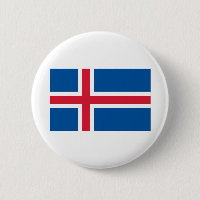 Island-Flagge Button (Vorderseite)