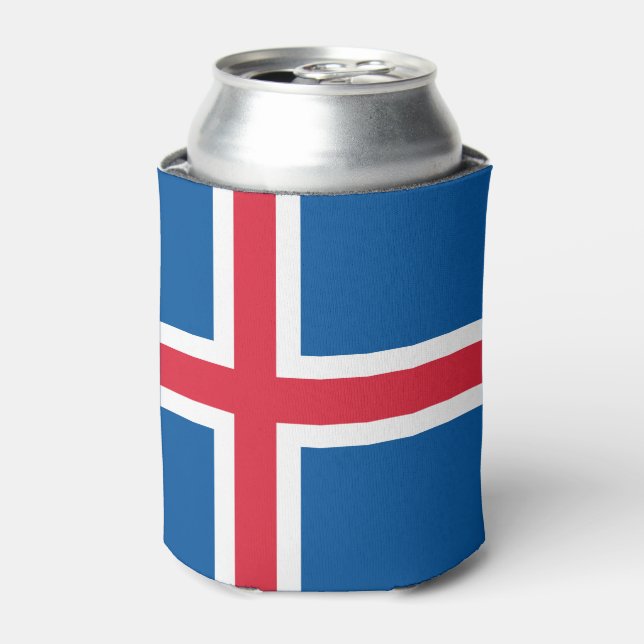 Island-Flagge Dosenkühler (Kanne Vorderseite)