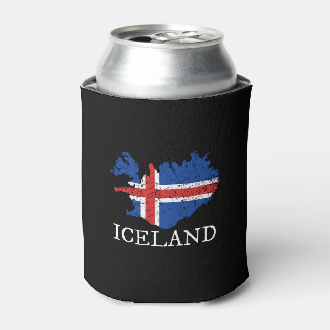 Island-Flagge Dosenkühler (Kanne Vorderseite)