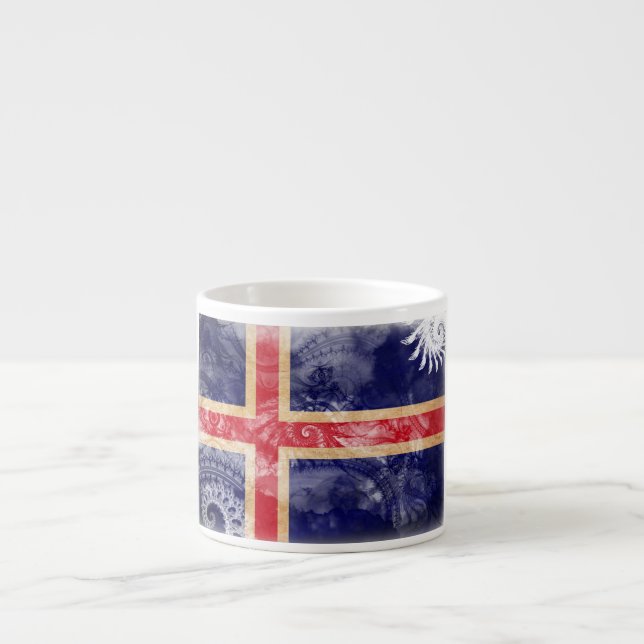 Island-Flagge Espressotasse (Vorderseite)