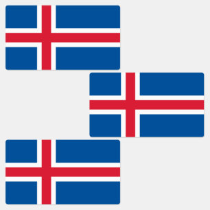 Island-Flagge Etiketten