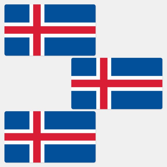 Island-Flagge Etiketten (Gruppe)