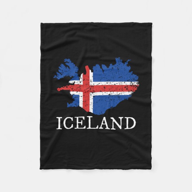 Island-Flagge Fleecedecke (Vorderseite)