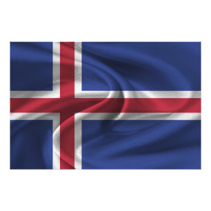 Island-Flagge Fotodruck