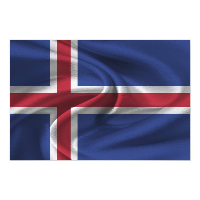 Island-Flagge Fotodruck (Vorne)