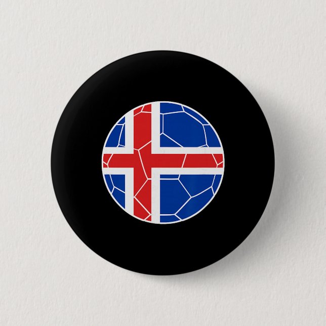 Island Flagge Fußball Island Fußball  Button (Vorderseite)