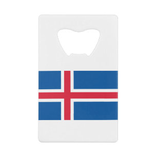 Island-Flagge Geldbeutel Flaschenöffner