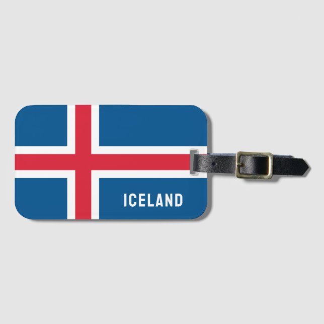 Island-Flagge Gepäckanhänger (Vorderseite (Horizontal))