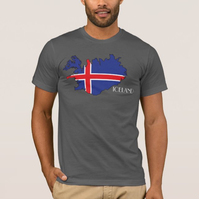 Island Flagge-Karte Shirt (Vorderseite)