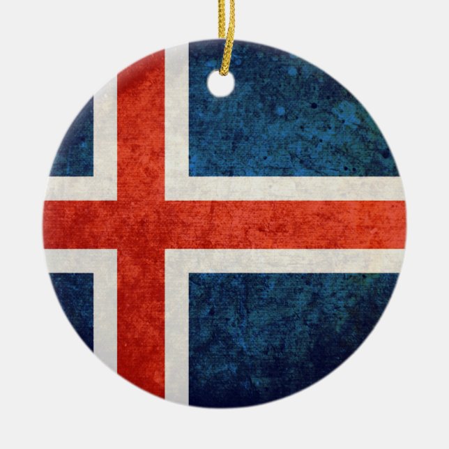 Island-Flagge Keramik Ornament (Vorne)