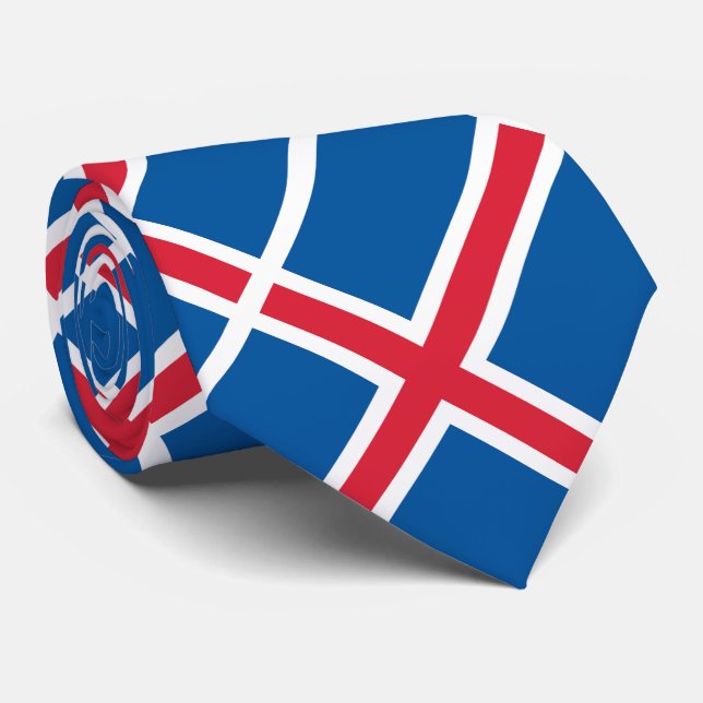 Island-Flagge Krawatte (Gerollt)