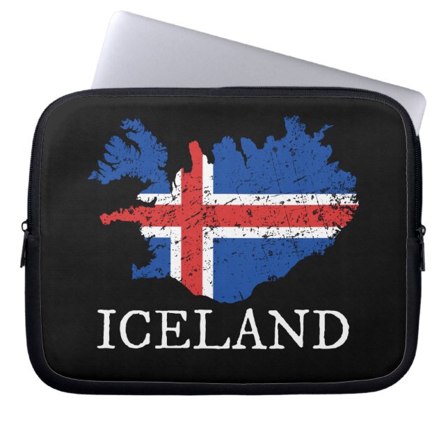 Island-Flagge Laptopschutzhülle (Vorderseite)