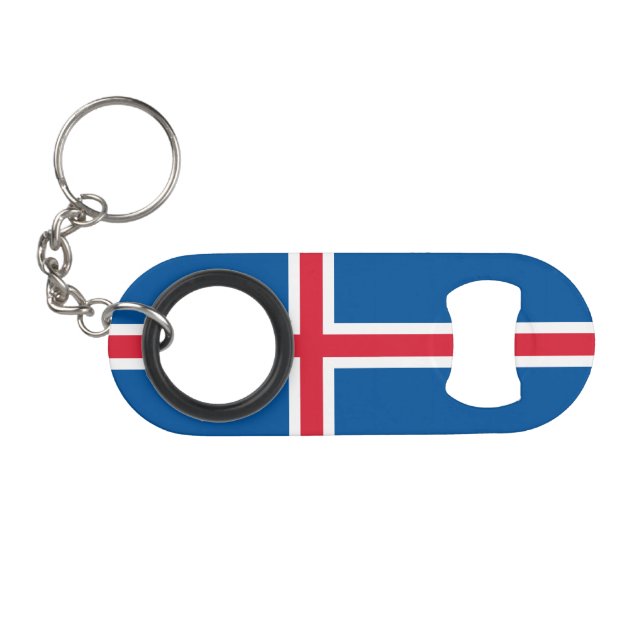 Island-Flagge Mini Flaschenöffner (Vorderseite (Horizontal))