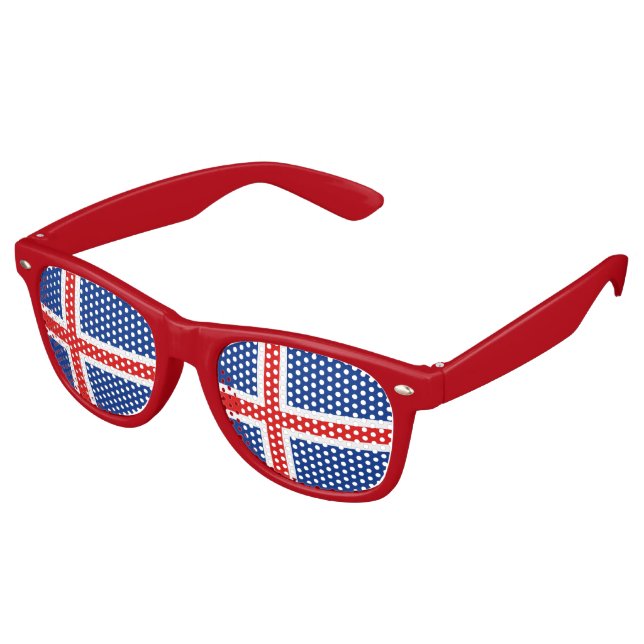 Island-Flagge Partybrille (Schrägansicht)