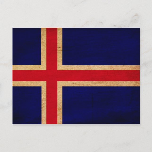Island-Flagge Postkarte (Vorderseite)