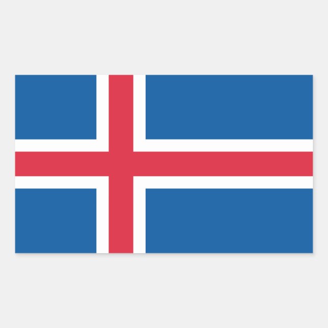 Island-Flagge Rechteckiger Aufkleber (Vorderseite)