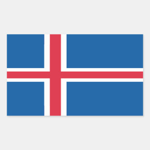 Island-Flagge Rechteckiger Aufkleber