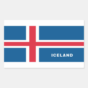 Island-Flagge Rechteckiger Aufkleber