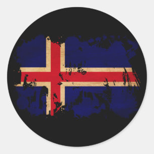 Island-Flagge Runder Aufkleber