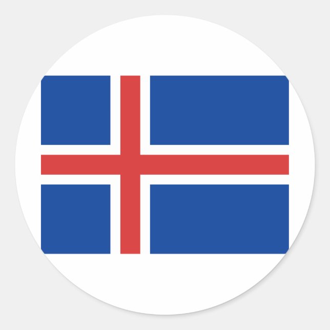 Island-Flagge Runder Aufkleber (Vorderseite)