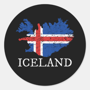 Island-Flagge Runder Aufkleber