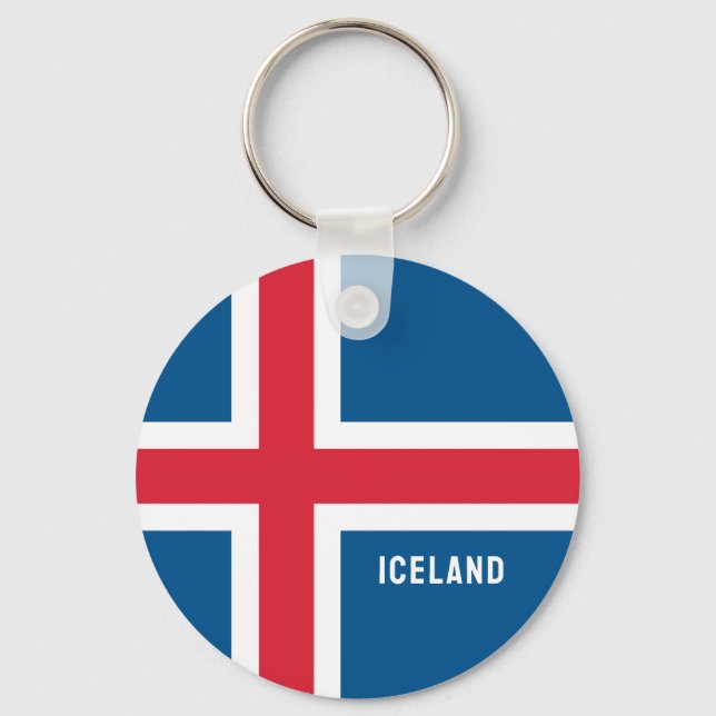 Island-Flagge Schlüsselanhänger (Vorderseite)