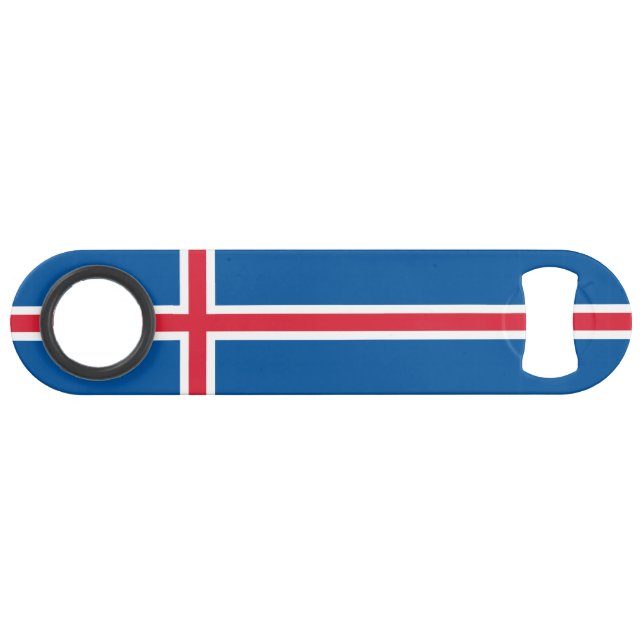 Island-Flagge Speed Flaschenöffner (Vorderseite (Horizontal))