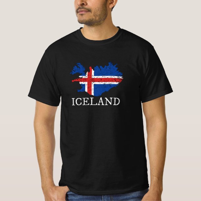 Island-Flagge T-Shirt (Vorderseite)