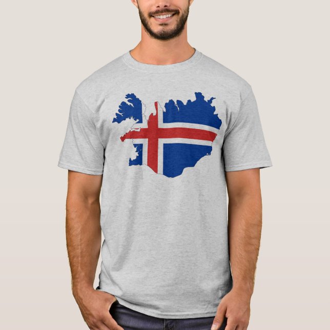 Island-Flagge T-Shirt (Vorderseite)