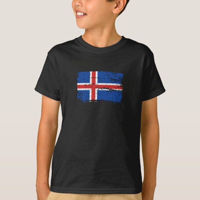 Island-Flagge T-Shirt (Vorderseite)