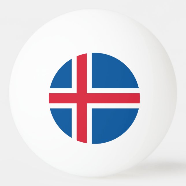 Island-Flagge Tischtennisball (Vorderseite)