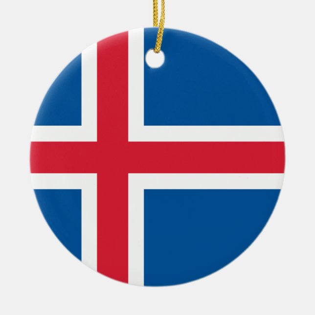 Island-Flagge - Verzierung Keramik Ornament (Vorne)