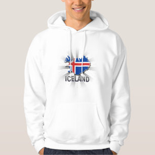 Island-Flaggen-Karte 2,0 Hoodie