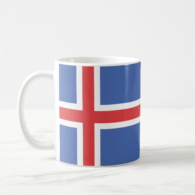 Island-Flaggen-Tasse Kaffeetasse (Links)