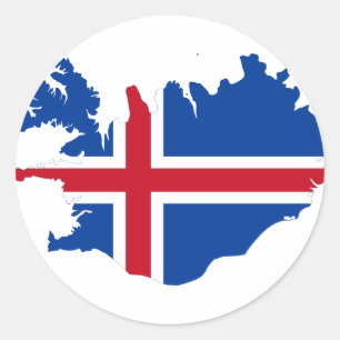 Island - Flaggenplan Ísland Runder Aufkleber
