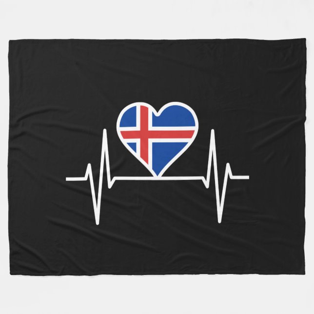 Island - Flaggenschlager Fleecedecke (Vorderseite (Horizontal))
