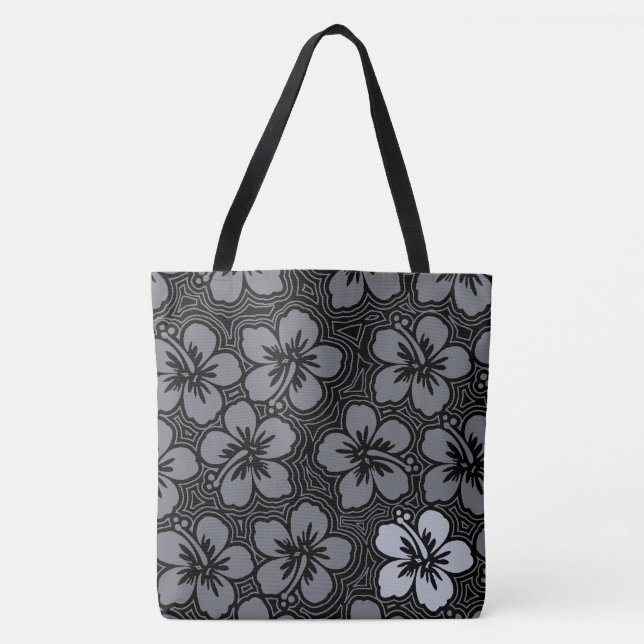 Island Floral Hawaiian Accent Hibiskus Beach Bag Tasche (Vorderseite)