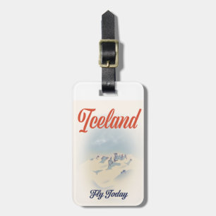 Island "Fly Today" Vintage Reiseplakat Giant Co Gepäckanhänger