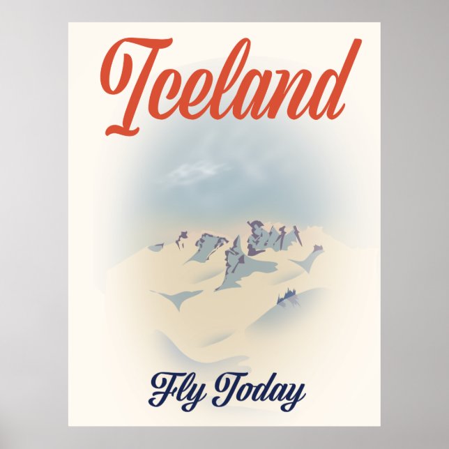 Island "Fly Today" Vintage Reiseplakat Poster (Vorne)