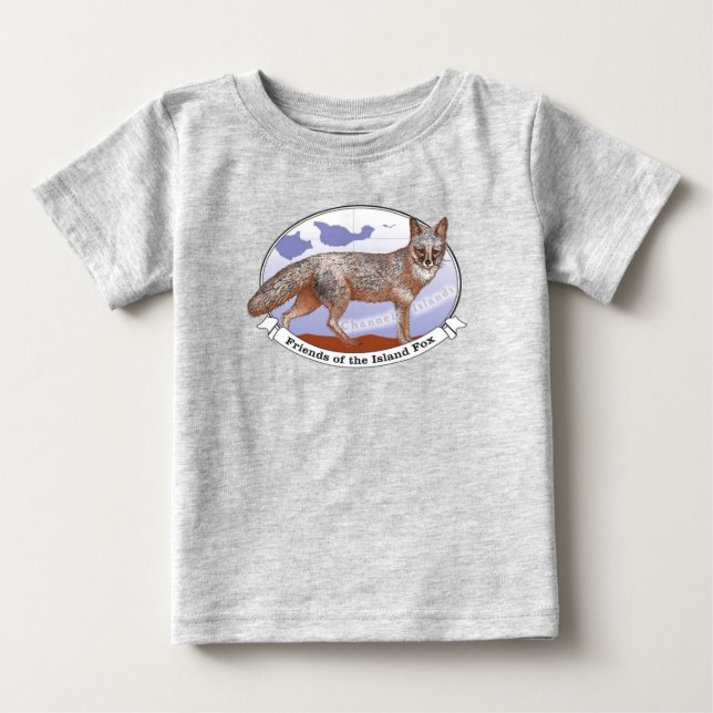 Island Fox Logo Grau Baby T - Shirt (Vorderseite)