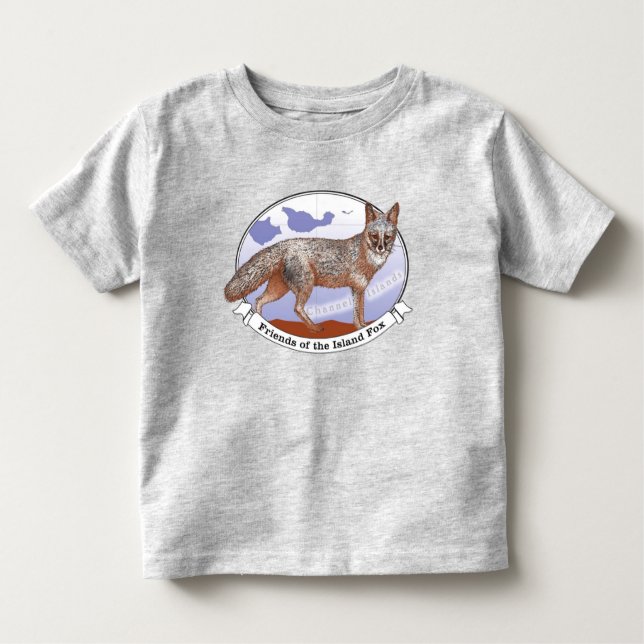 Island Fox Logo Grau Kleinkind T - Shirt (Vorderseite)