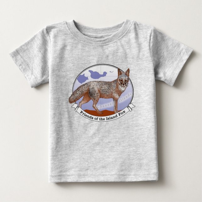 Island Fox Logo Grey T-shirt bébé (Devant)
