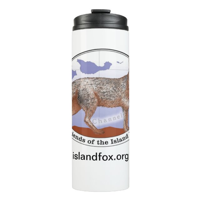 Island Fox Logo White Therbler Tumbler Thermosbecher (Vorderseite)