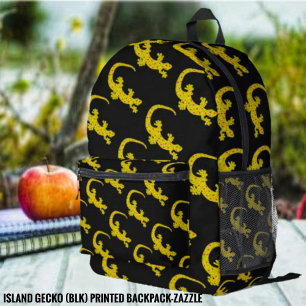 Island Gecko (schwarz)Druckausschnitt Nähtasche Bedruckter Rucksack