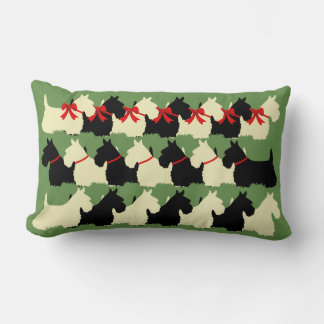 Island Green Kariert print Scottish Terrier dog Lendenkissen